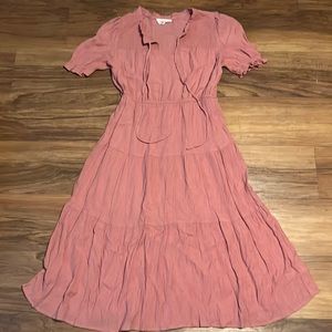 Sweet Wanderer pink midi dress